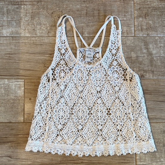 American Rag Tops - American Rag cream Crochet Camisole